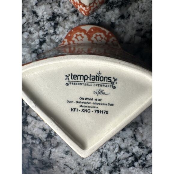 Temptations Old World Orange 6 oz. Triangle Ramekins - Set of 4 - Picture 8 of 8